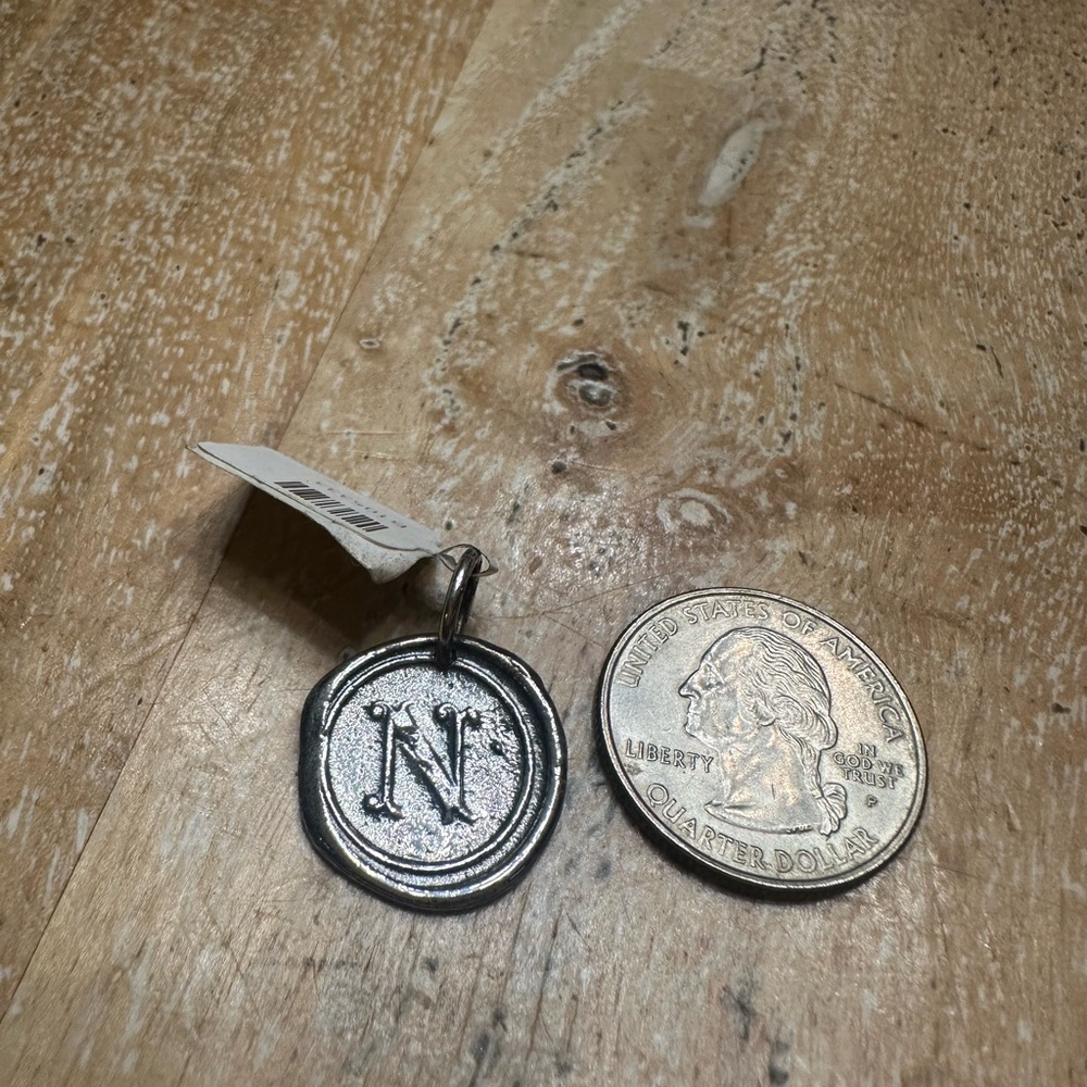Waxing Poetic Sterling Silver Initial 'N' Pendant Charm